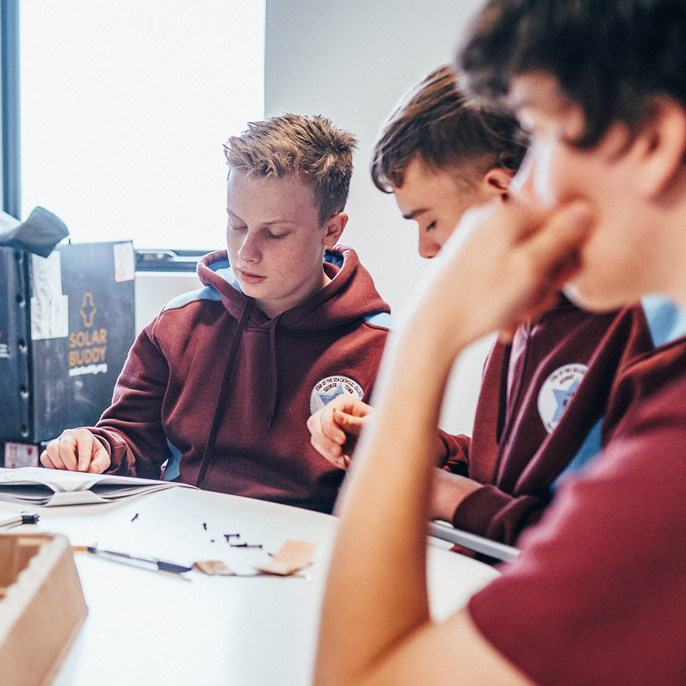 Young male students studying